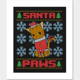 Santa Paws Ugly Christmas Sweater Posters and Art